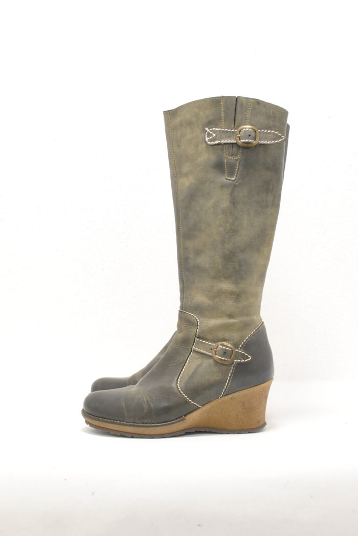 Peperoni cizme de piele aspect vintage marimea 38 - imagine 4