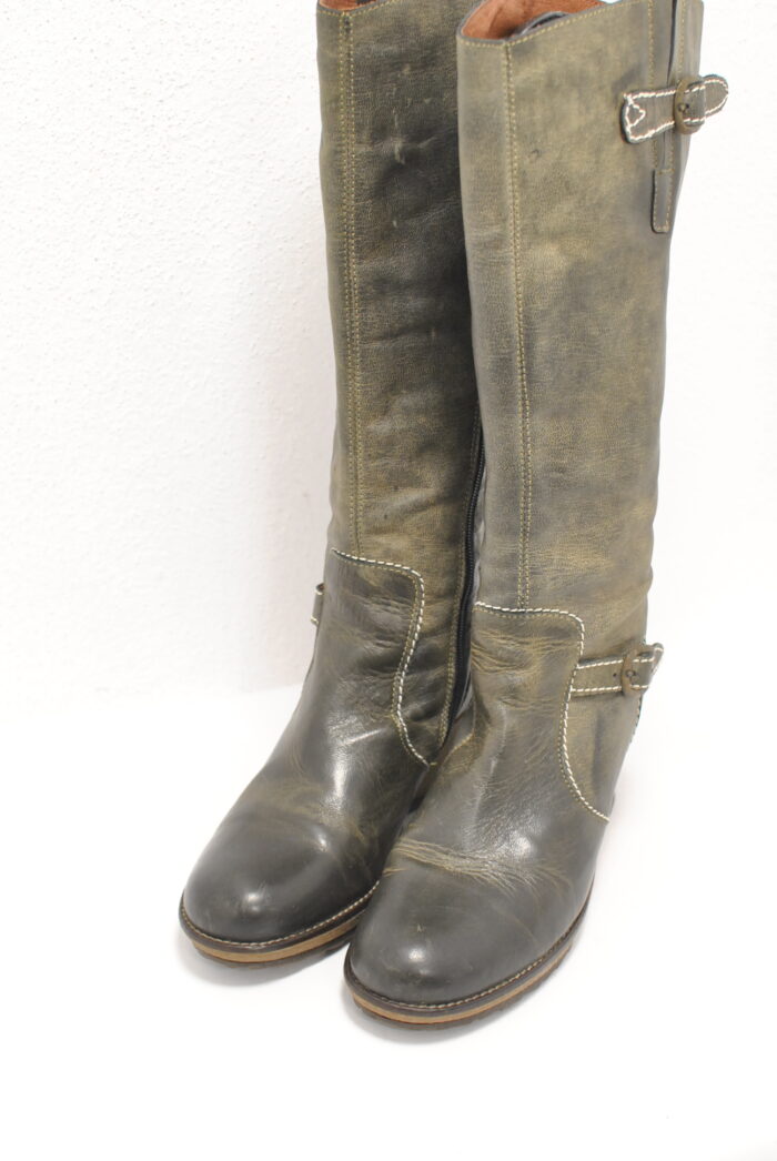Peperoni cizme de piele aspect vintage marimea 38 - imagine 6