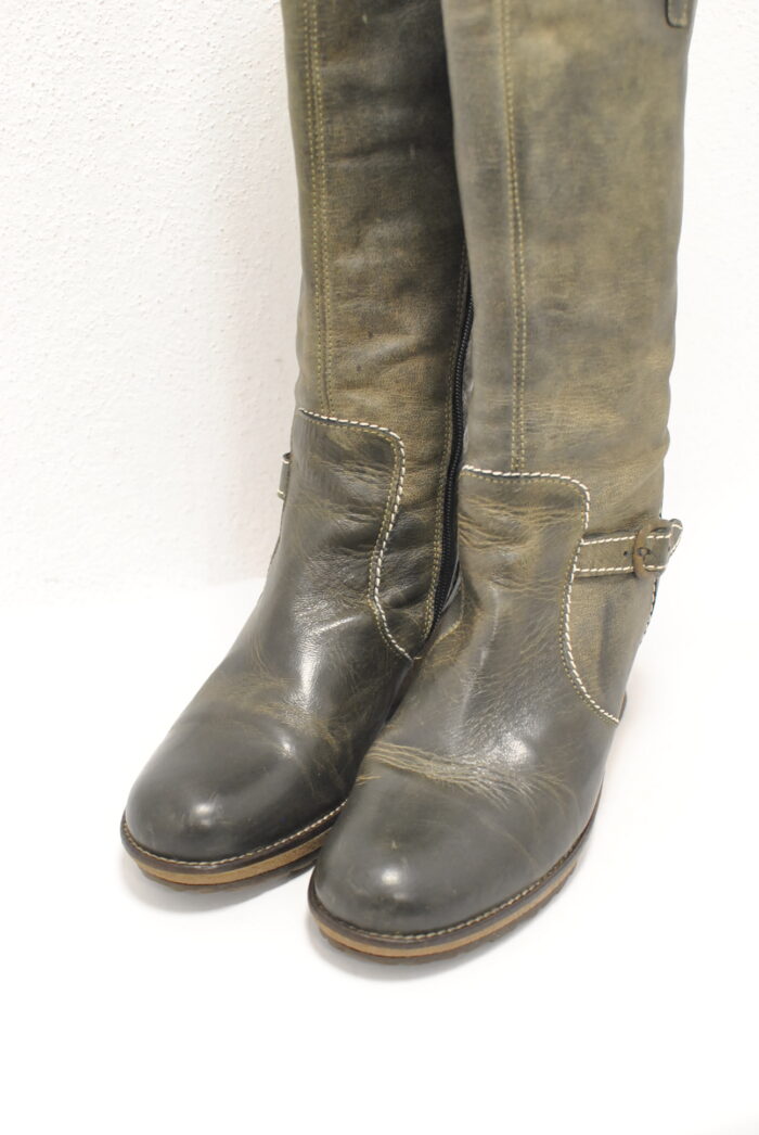 Peperoni cizme de piele aspect vintage marimea 38 - imagine 7