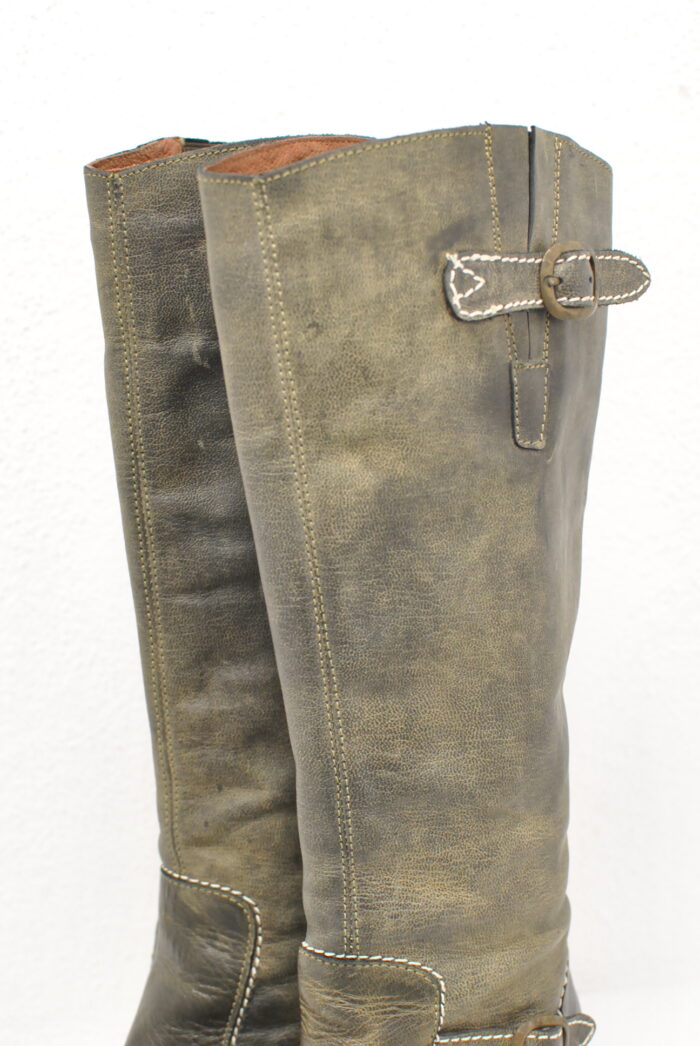Peperoni cizme de piele aspect vintage marimea 38 - imagine 8