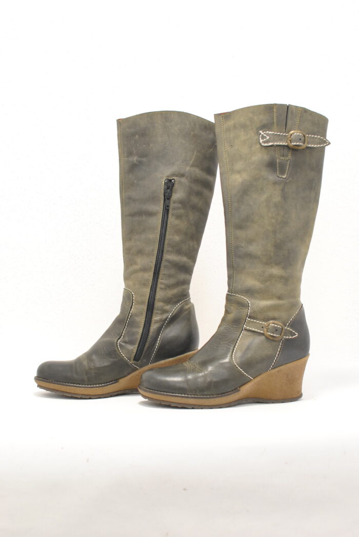Peperoni cizme de piele aspect vintage marimea 38 - imagine 9