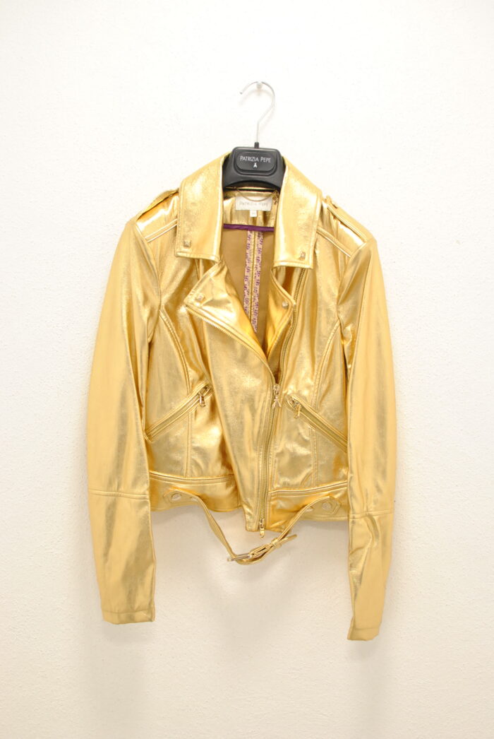 Patrizia Pepe Gold Biker Jacket de femei marimea 40 - imagine 1