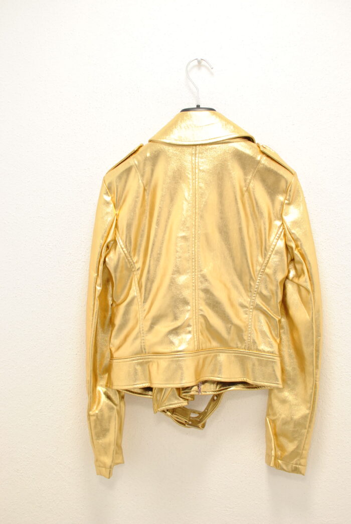 Patrizia Pepe Gold Biker Jacket de femei marimea 40 - imagine 6