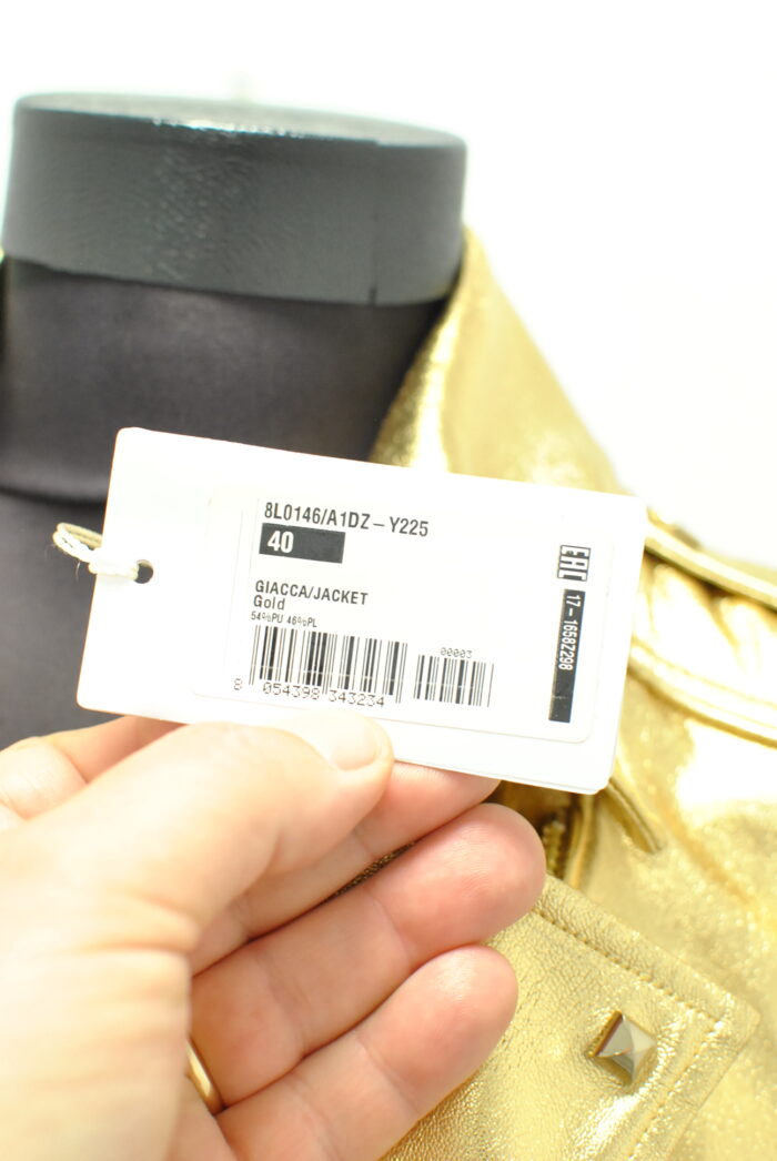 Patrizia Pepe Gold Biker Jacket de femei marimea 40 - imagine 9