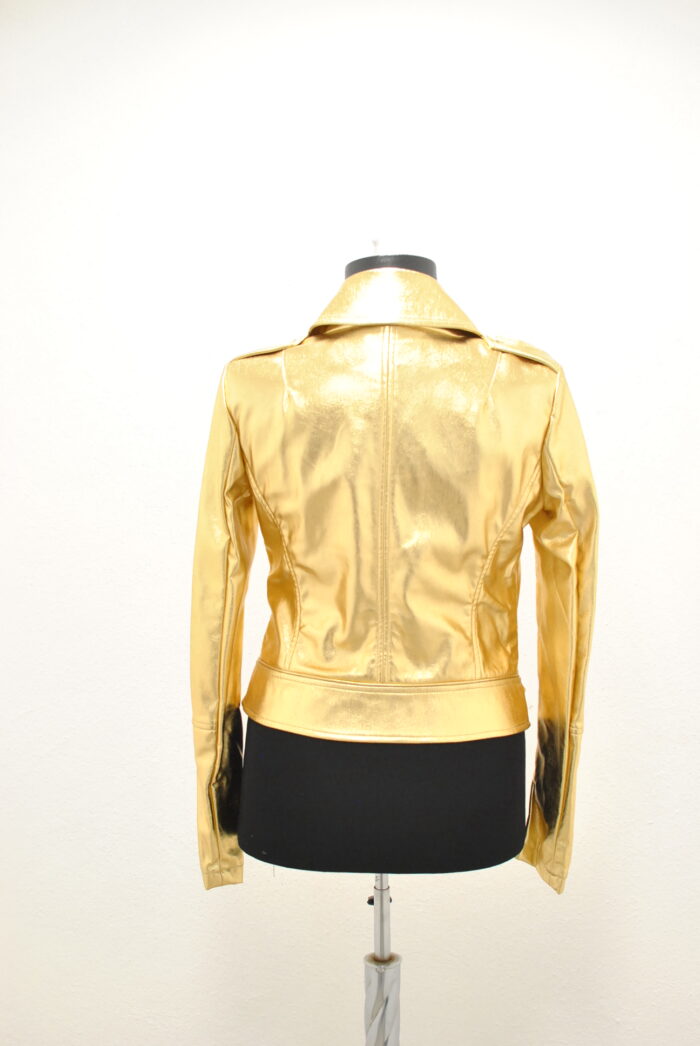 Patrizia Pepe Gold Biker Jacket de femei marimea 40 - imagine 11