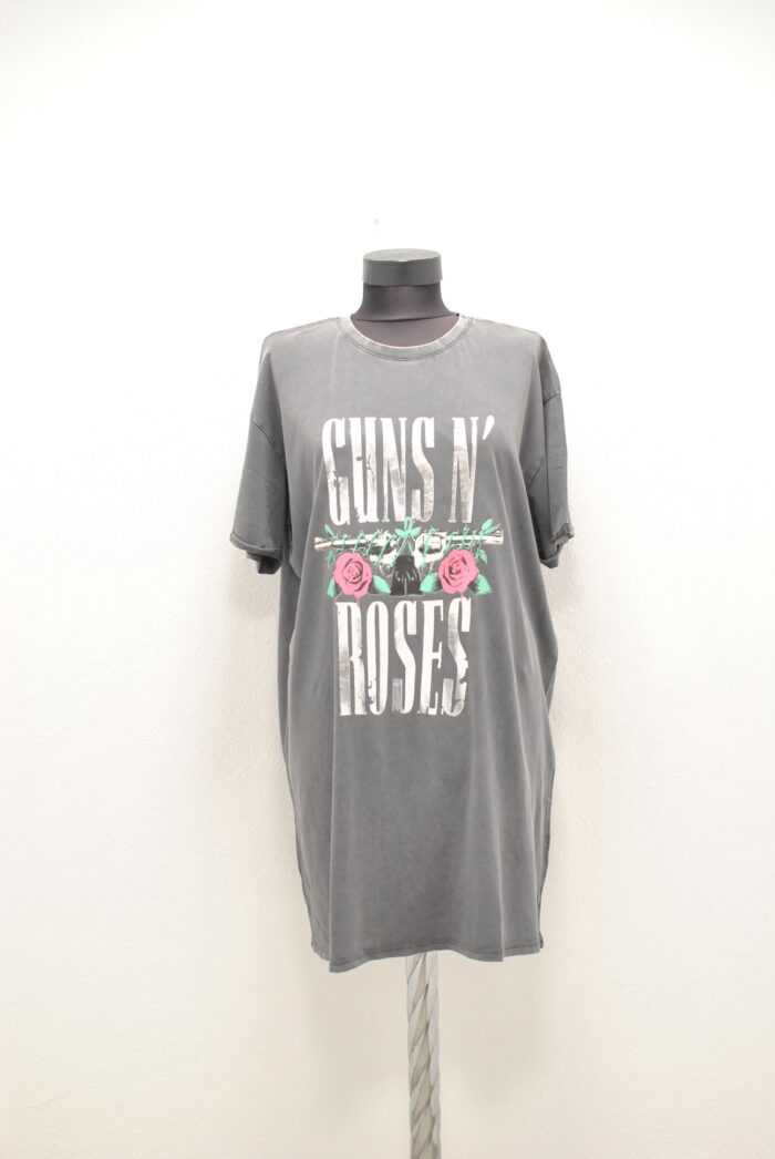 Rochie de bumbac subtire cu imprimeu Guns N'roses - imagine 1