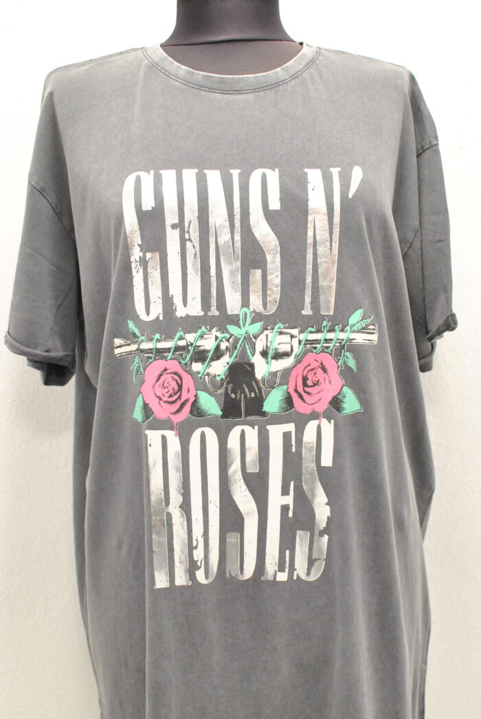 Rochie de bumbac subtire cu imprimeu Guns N'roses - imagine 2