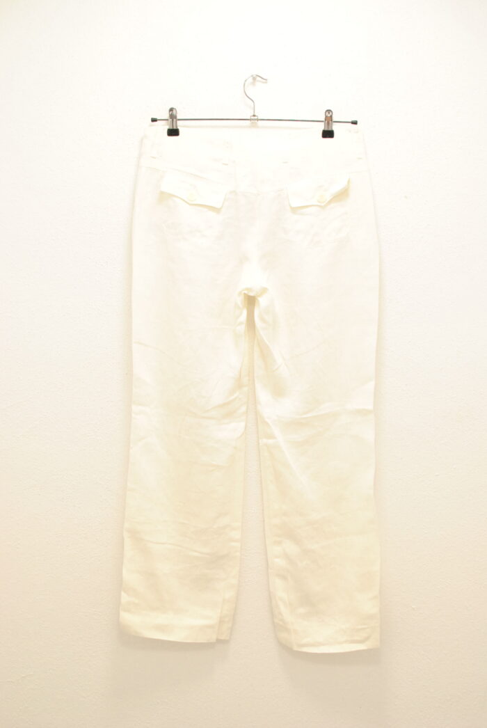 Pret pantalon alb de Linen pentru femei marimea 40 - imagine 2