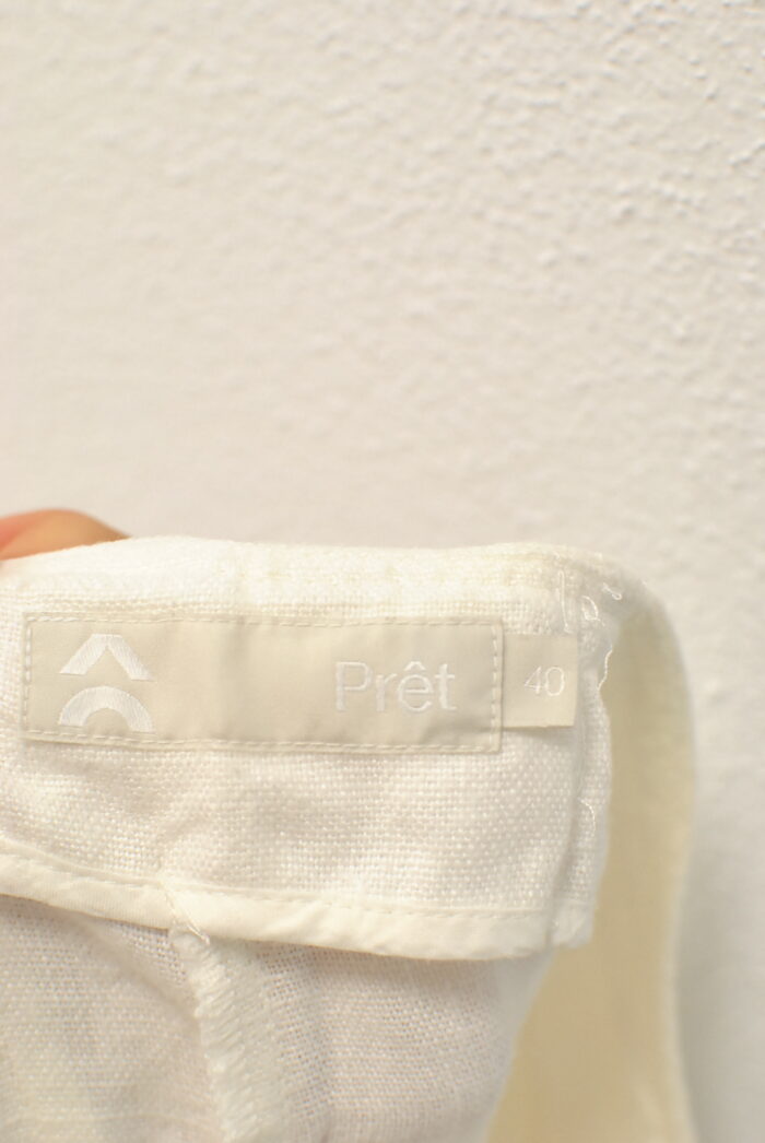 Pret pantalon alb de Linen pentru femei marimea 40 - imagine 7