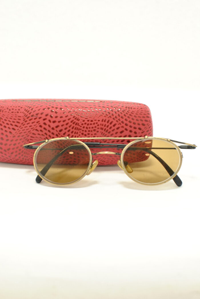 Rame metalice de ochelari model vintage pentru femei , etui de piele - imagine 1