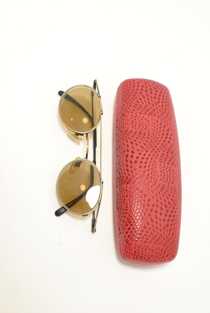 Rame metalice de ochelari model vintage pentru femei , etui de piele - imagine 6