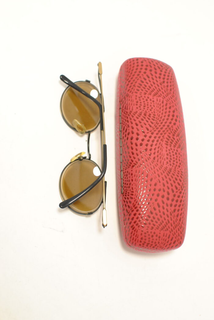 Rame metalice de ochelari model vintage pentru femei , etui de piele - imagine 7