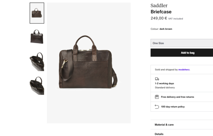 Saddler geanta de piele pentru laptop - imagine 3