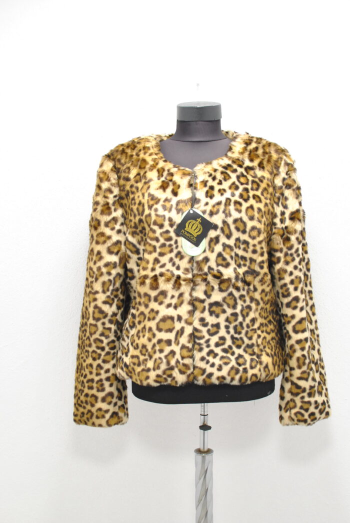 Pompoos haina blana (faux fur) animal prit , pentru  femei marimea M/L - imagine 1