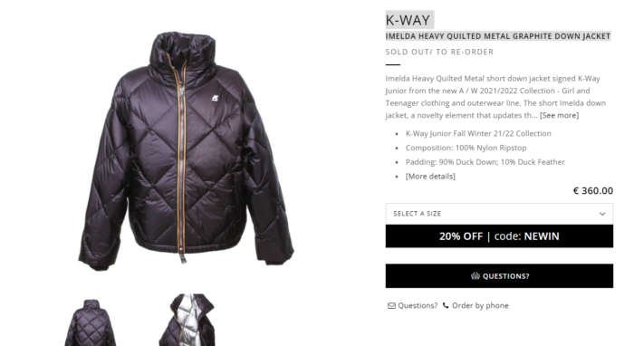 K-Way Imelda Metal Graphite Down Jacket geaca de puf pentru femei marimea L - imagine 3