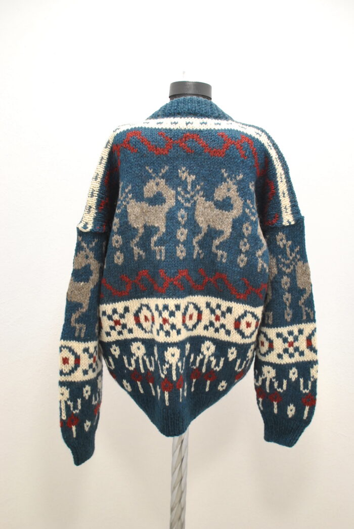 Geaca cardigan vintage handmade de lana pentru femei marime XL - imagine 5