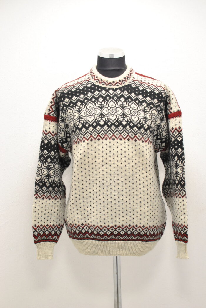Strikkebua bluza Norvegiana de lana , bluza vintage de barbati , marimea L - imagine 1