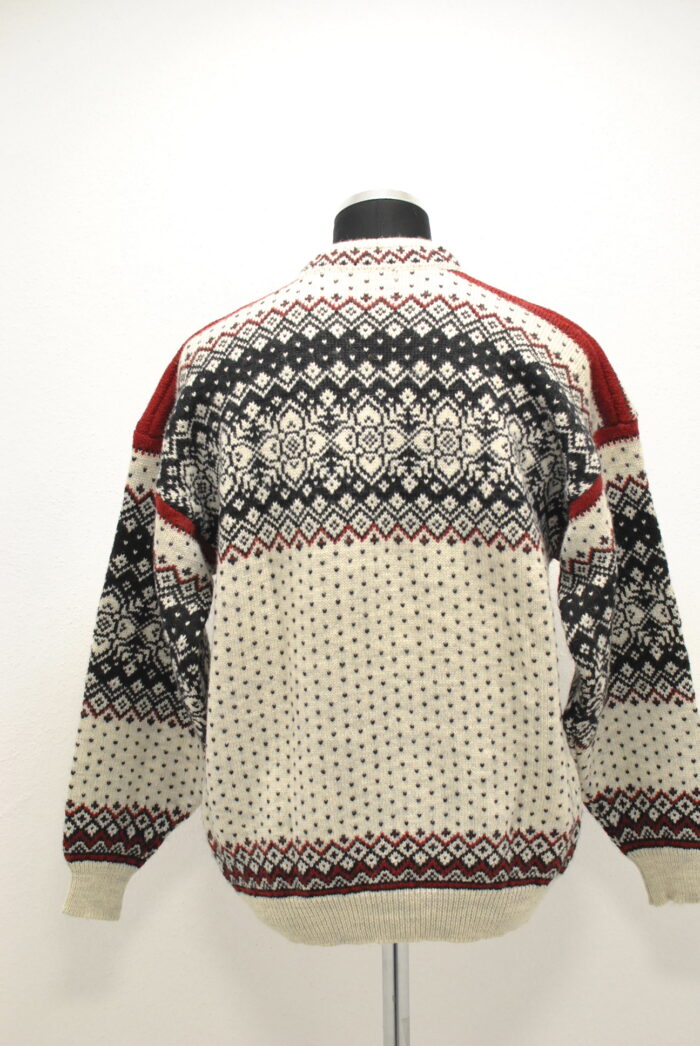 Strikkebua bluza Norvegiana de lana , bluza vintage de barbati , marimea L - imagine 4