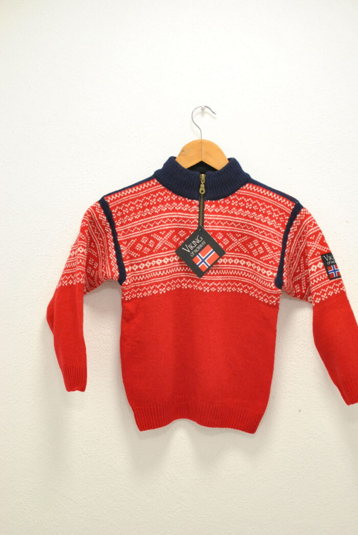 Viking of Norway bluza de lana cu motive nordice traditionale ,  pentru copii marimea 6 - imagine 1