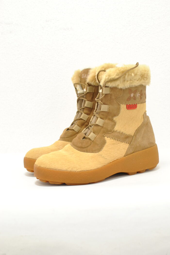 Olang ghete vintage de iarna , piele de vaca imlanite cu blana de miel , marimea 40 - imagine 4