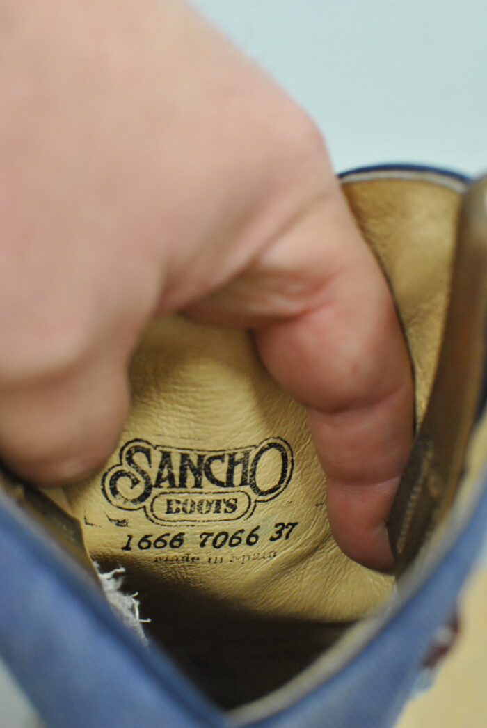 Sancho Boots cizme cowboy vintage  , piele + piele de python cu jeans , marimea 37 - imagine 7