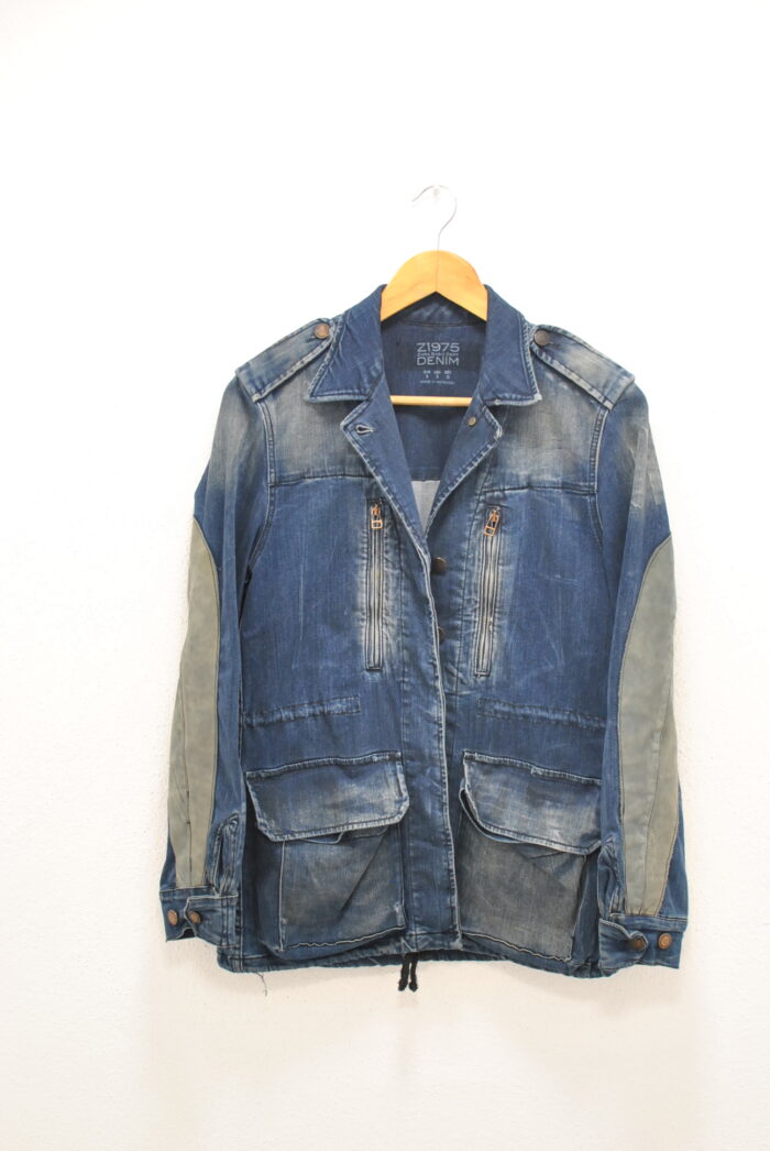 Zara geaca/blazer de blug elastic cu piele , pentru femei marimea S - imagine 1