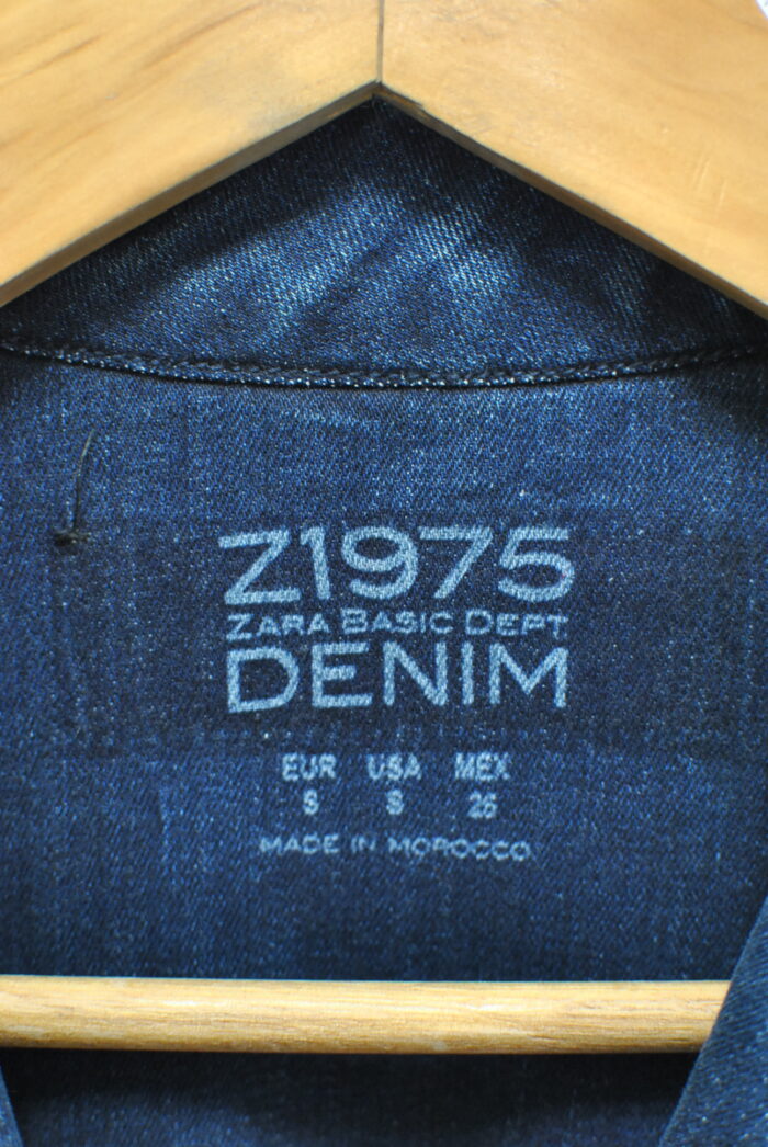 Zara geaca/blazer de blug elastic cu piele , pentru femei marimea S - imagine 2