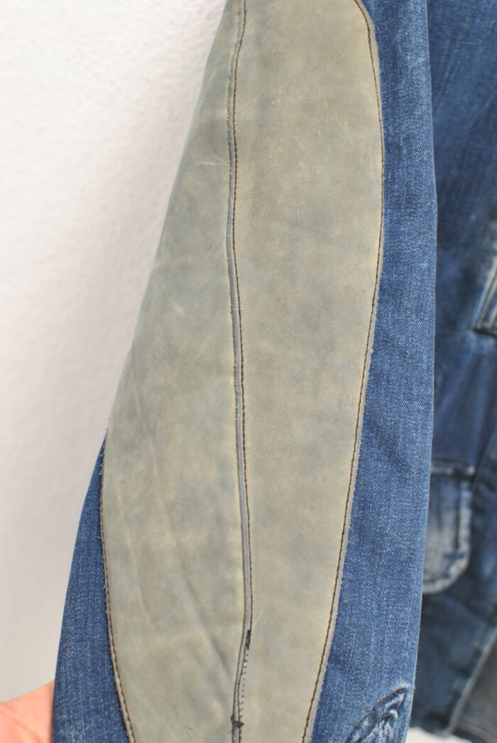 Zara geaca/blazer de blug elastic cu piele , pentru femei marimea S - imagine 3