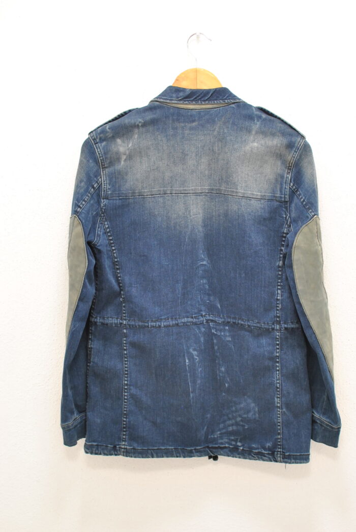 Zara geaca/blazer de blug elastic cu piele , pentru femei marimea S - imagine 5