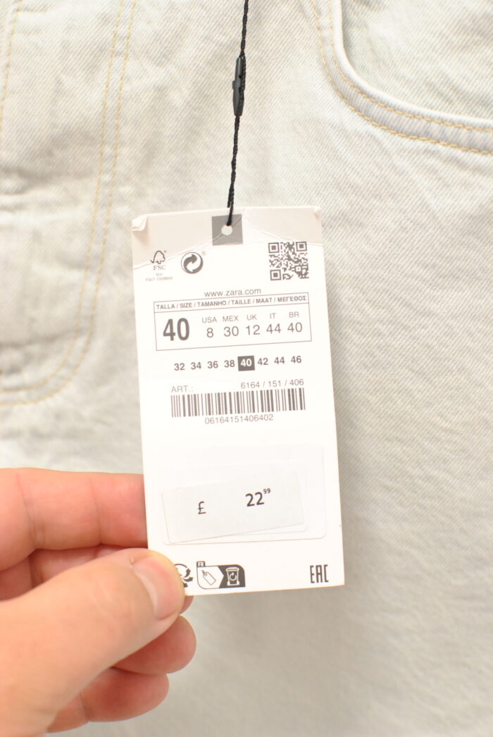 Zara pantalon scurt de blugi pentru femei marimea 40 sau S/M - imagine 3