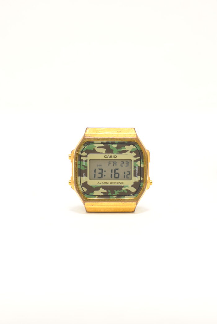 Casio ceas cronograf cu bratara metalica aurie , model unisex - imagine 3