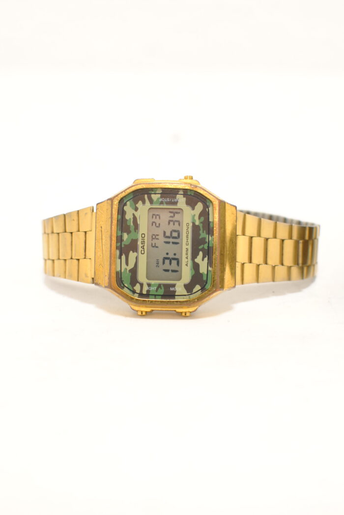 Casio ceas cronograf cu bratara metalica aurie , model unisex - imagine 7
