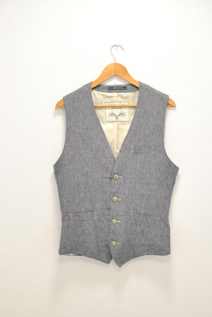 Zara Man vesta de linen pentru barbati marimea S - imagine 1