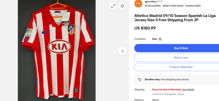 Nice Atletico Madrid tricou vintage 2010/2011 , marimea S - imagine 3