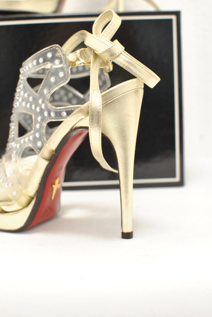 Cesare Paciotti sandale elegante cu toc marimea 37 sau 24 cm - imagine 7