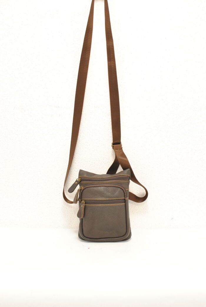 Geanta tip mesager din piele marime mica , model unisex - imagine 3