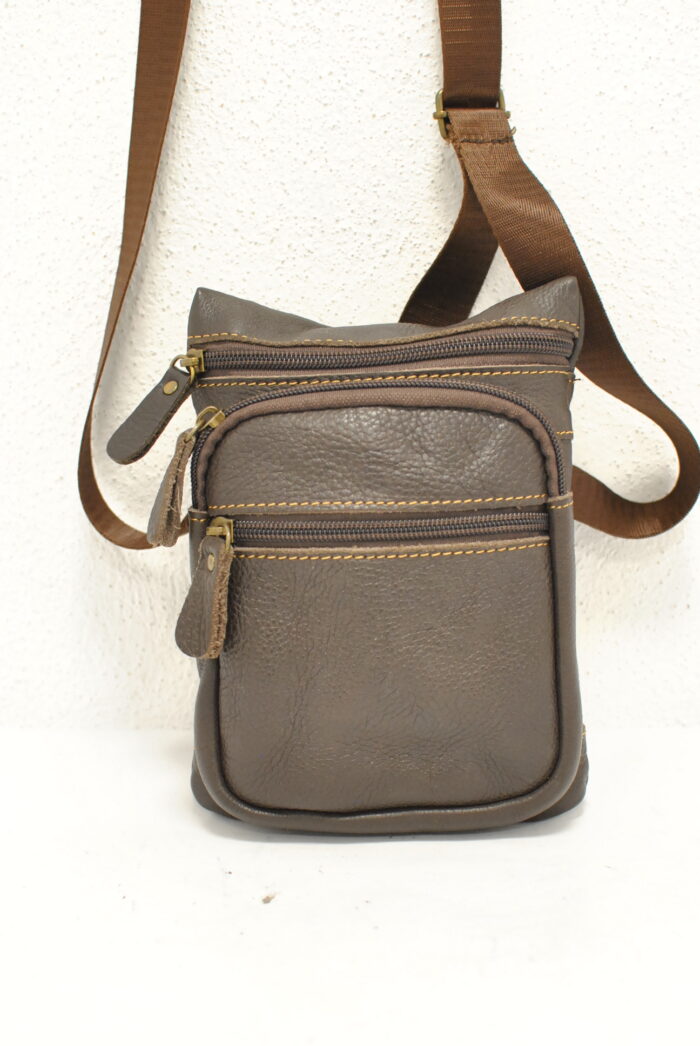 Geanta tip mesager din piele marime mica , model unisex - imagine 2