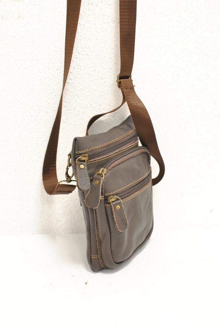 Geanta tip mesager din piele marime mica , model unisex - imagine 4