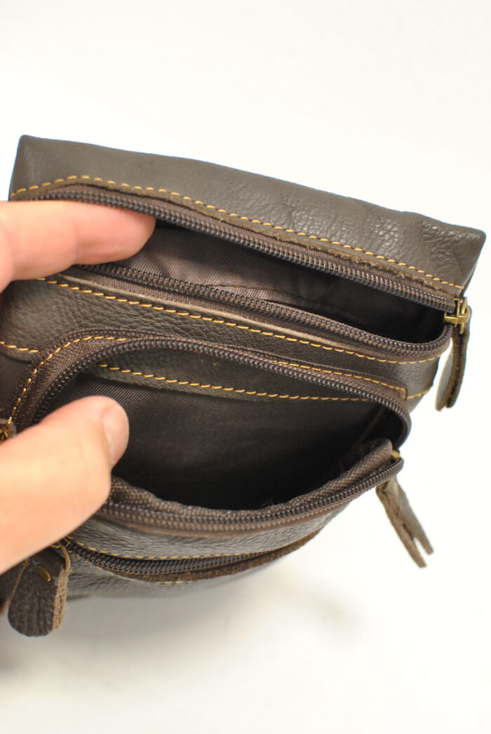 Geanta tip mesager din piele marime mica , model unisex - imagine 7