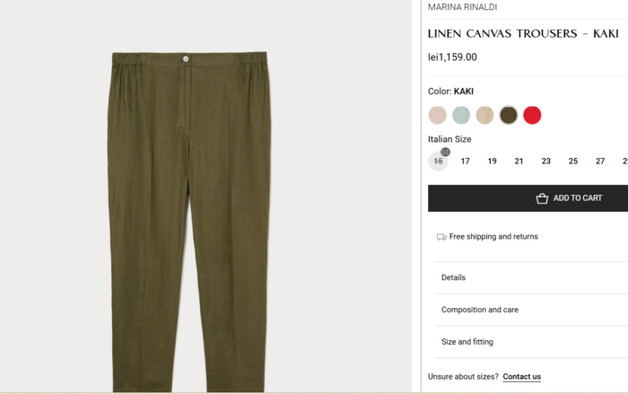 Marina Rinaldi pantalon de Linen (In) pentru femei marimea L/XL - imagine 3