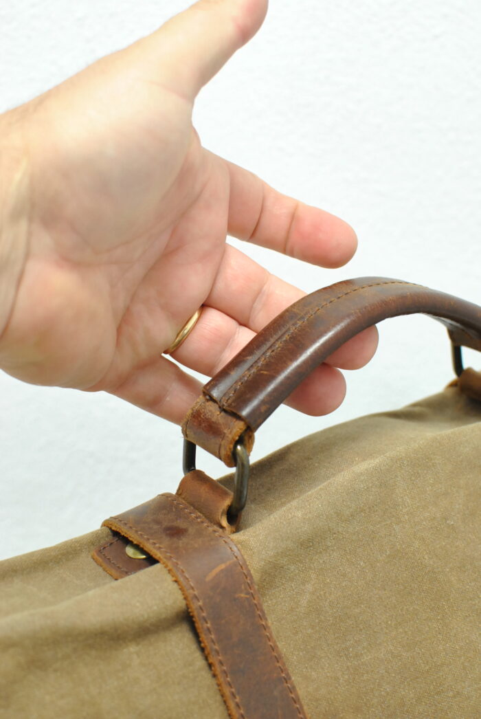 Newhey geanta mesager / laptop din canvas+piele aspect vintage - imagine 2