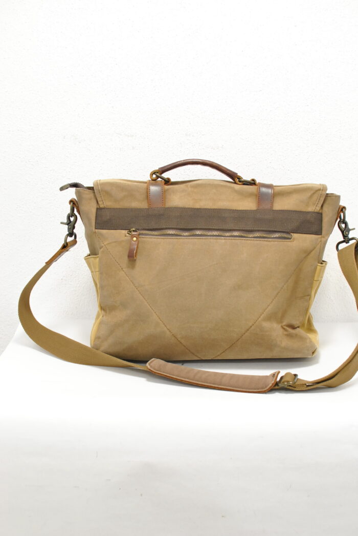Newhey geanta mesager / laptop din canvas+piele aspect vintage - imagine 5