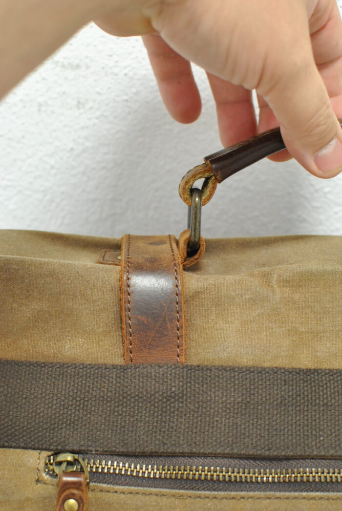 Newhey geanta mesager / laptop din canvas+piele aspect vintage - imagine 6