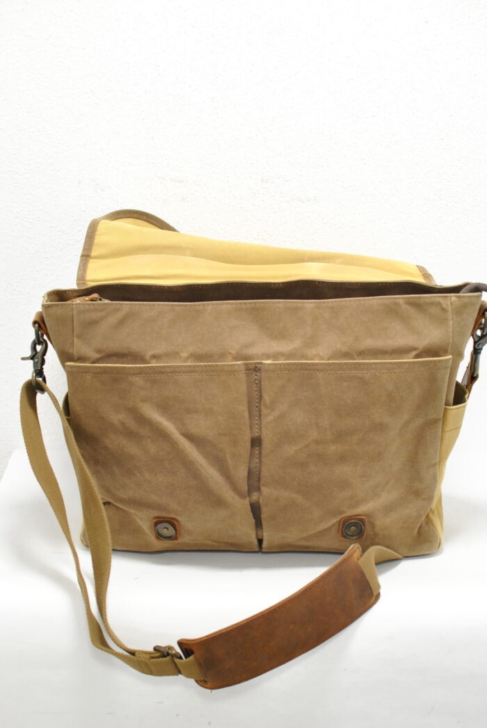 Newhey geanta mesager / laptop din canvas+piele aspect vintage - imagine 10