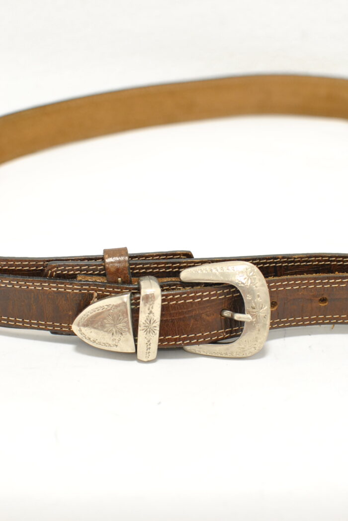 Curea vintage de piele model unisex - imagine 4