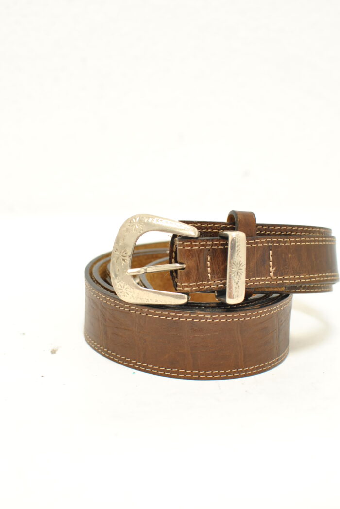 Curea vintage de piele model unisex - imagine 7