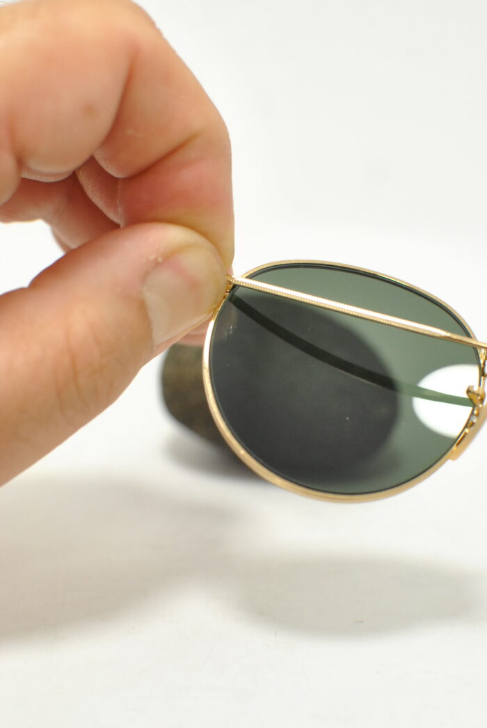 Ray-Ban round ochelari de soare , rame metalice aurite , model unisex - imagine 10
