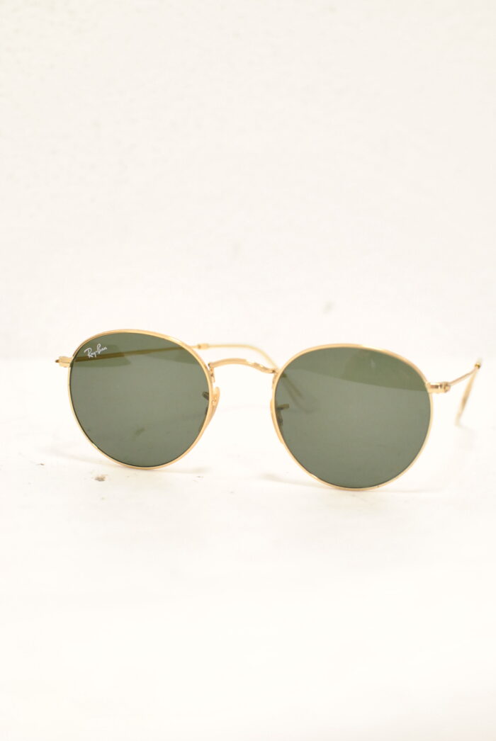 Ray-Ban round ochelari de soare , rame metalice aurite , model unisex - imagine 11