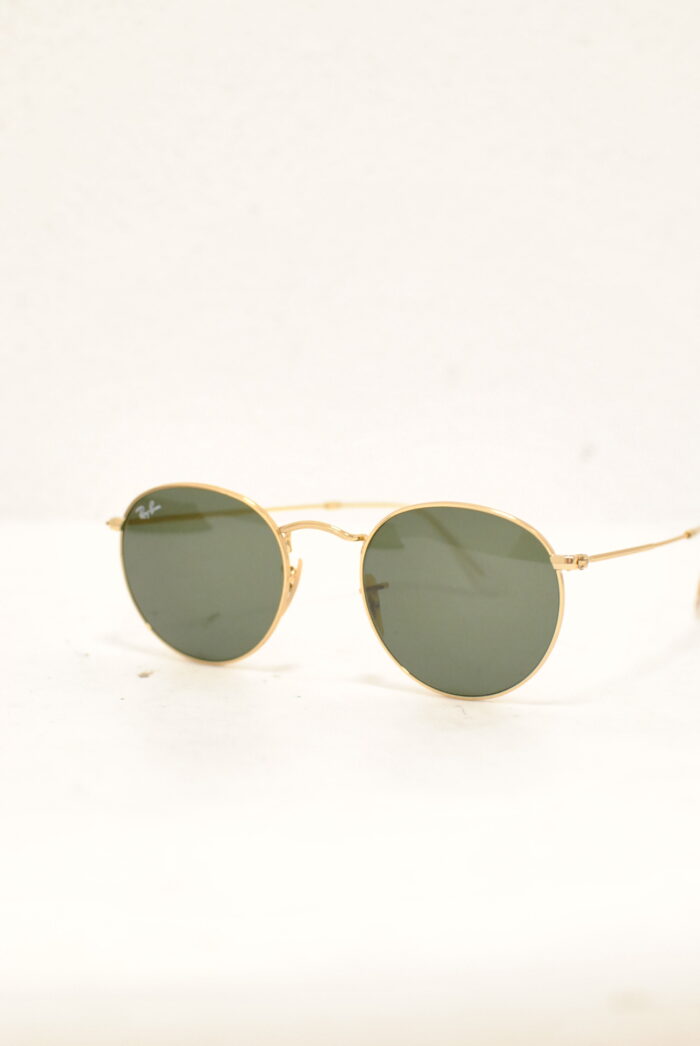 Ray-Ban round ochelari de soare , rame metalice aurite , model unisex - imagine 12