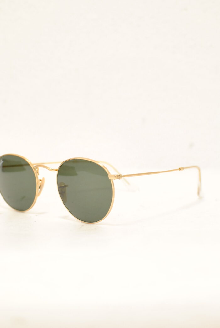 Ray-Ban round ochelari de soare , rame metalice aurite , model unisex - imagine 14